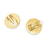 Chanel CC Logo Round Clip Type Earrings Gold Plated — view 2