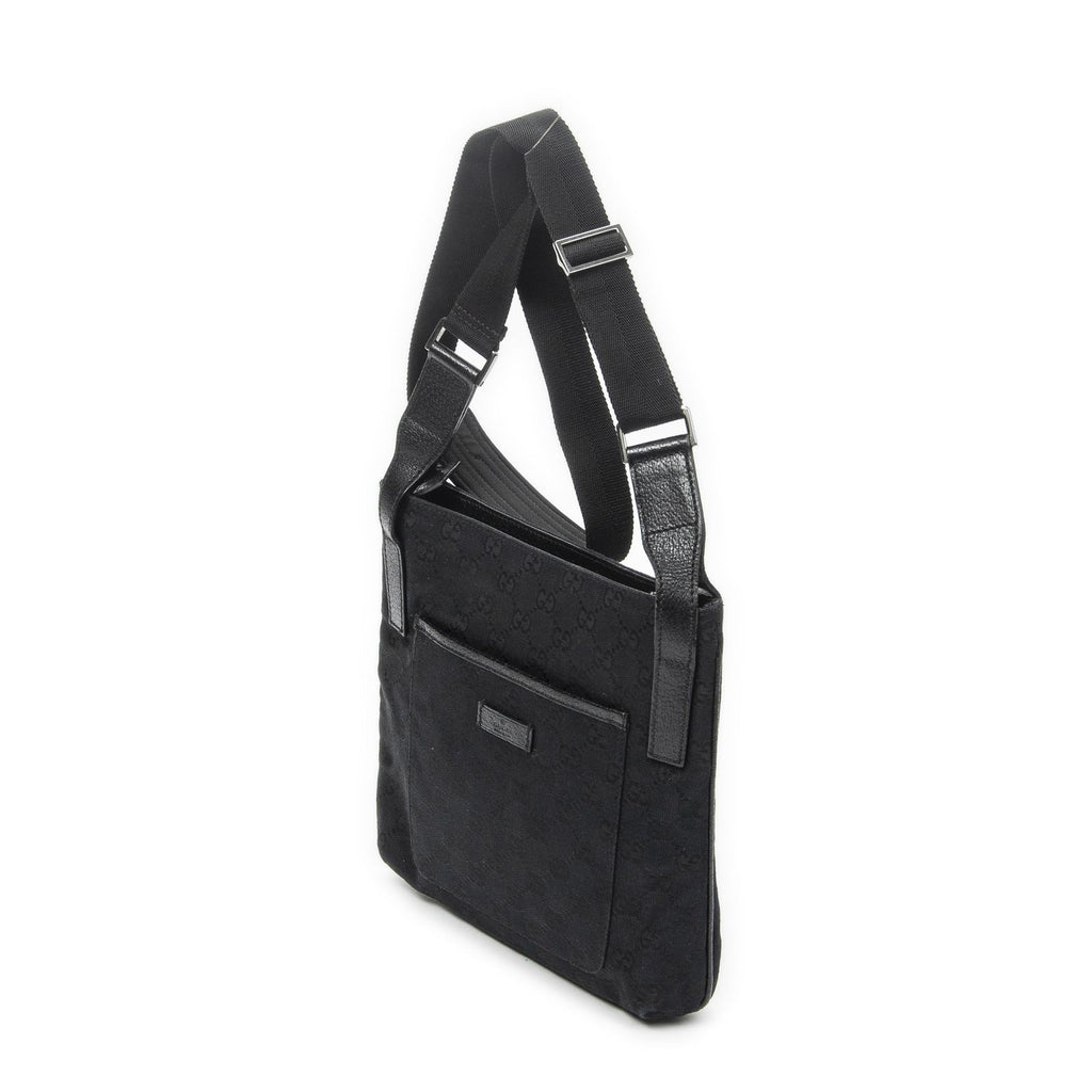 Gucci Front Slip Pocket Crossbody Black GG Canvas — view 2