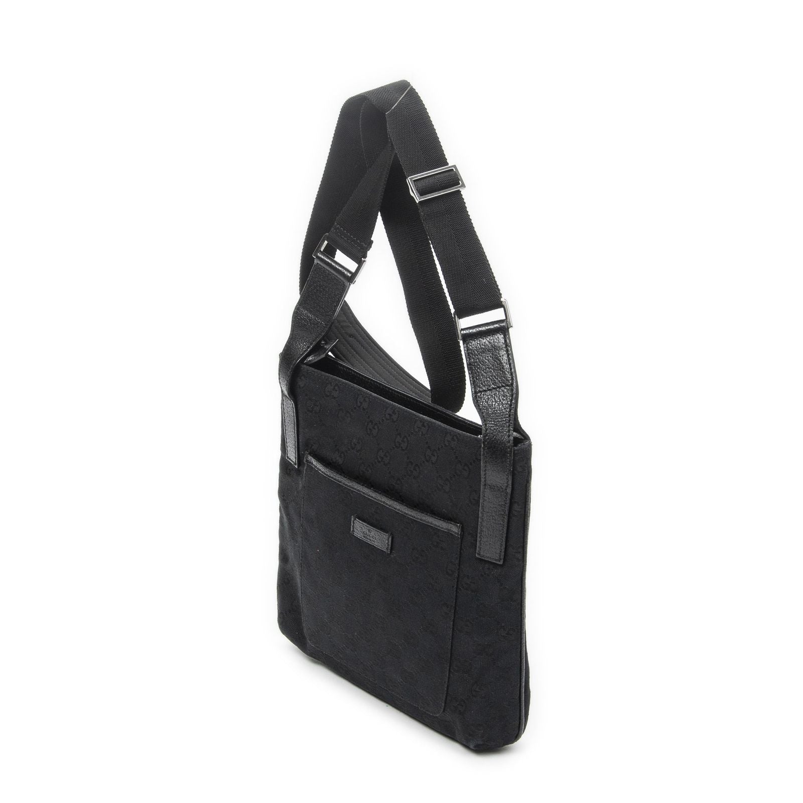 Gucci Front Slip Pocket Crossbody Black GG Canvas — view 2