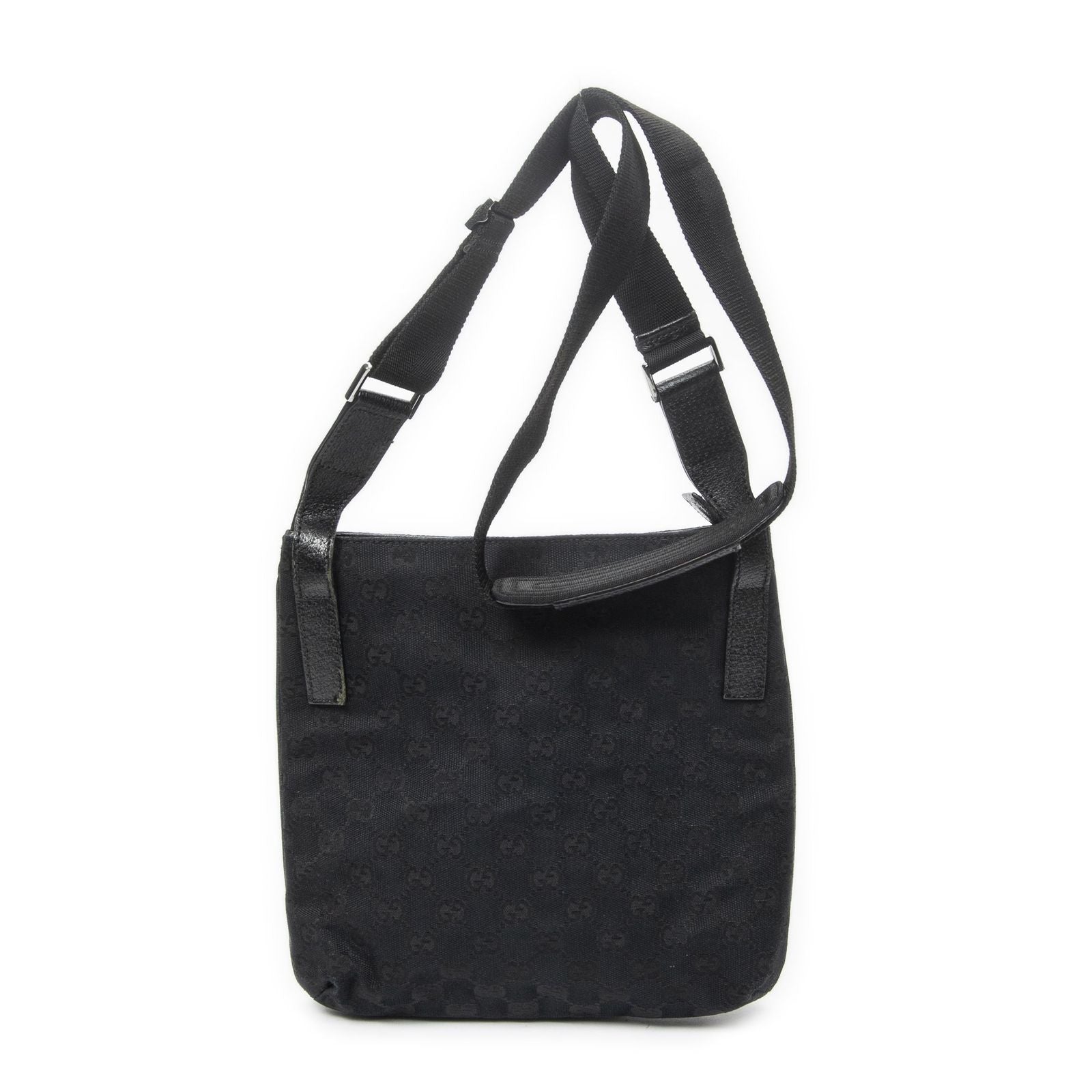 Gucci Front Slip Pocket Crossbody Black GG Canvas — view 5