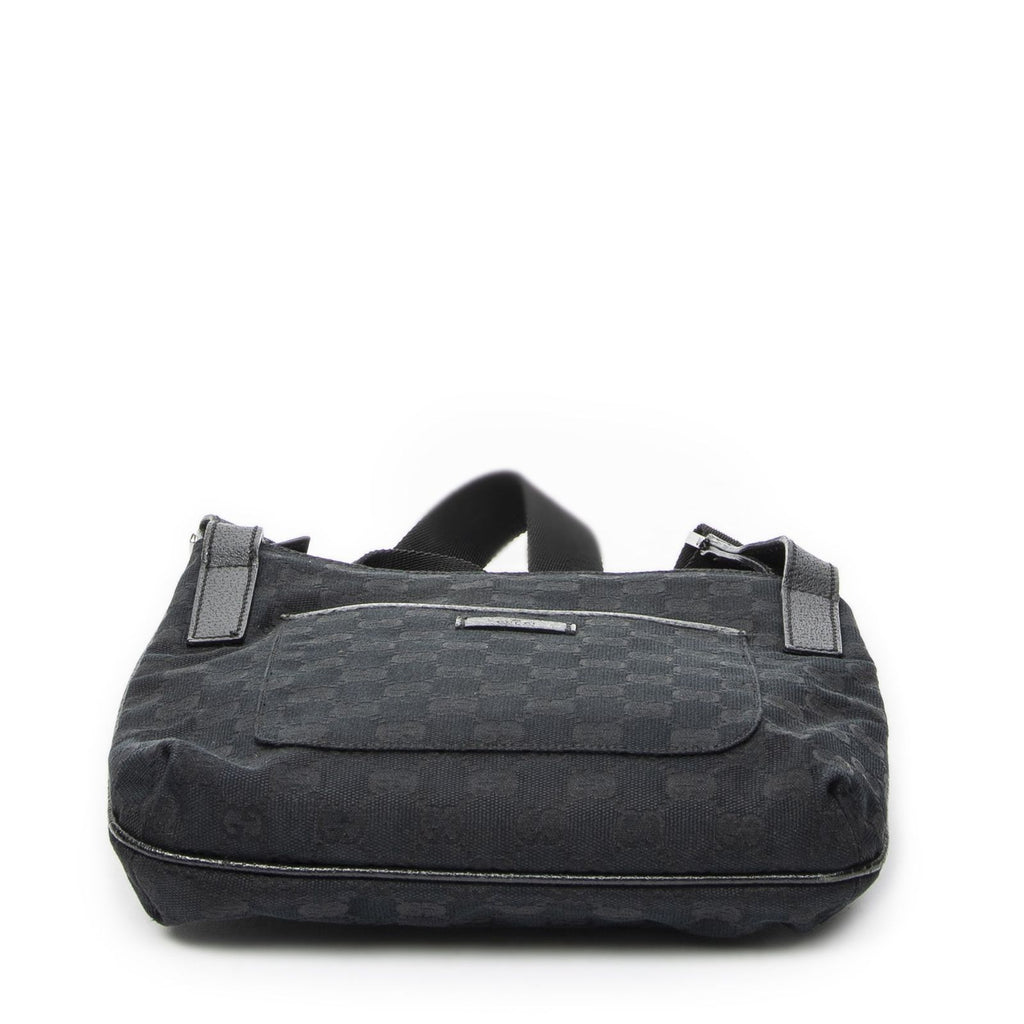 Gucci Front Slip Pocket Crossbody Black GG Canvas — view 6