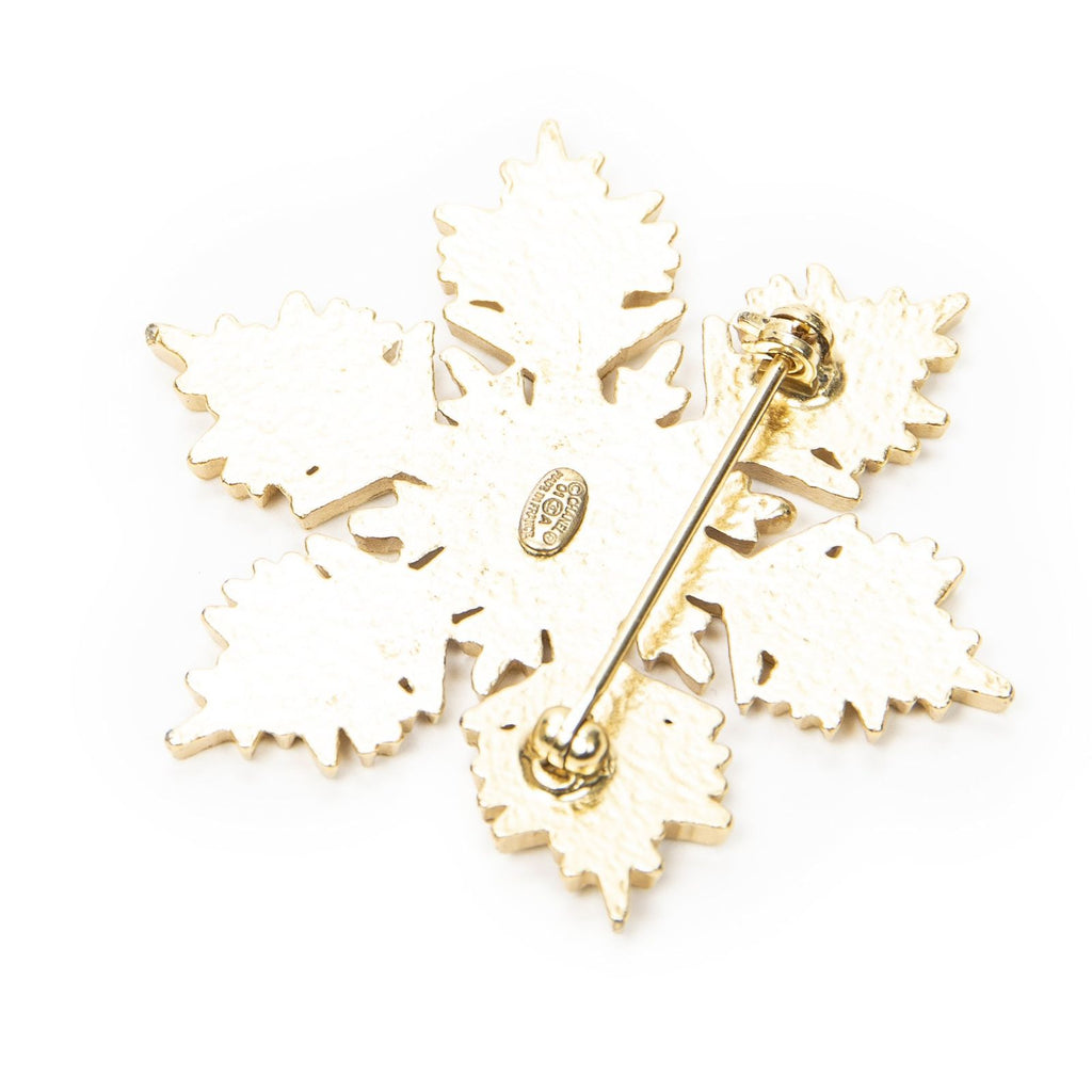 Chanel CC Snowflake Brooch White — view 3