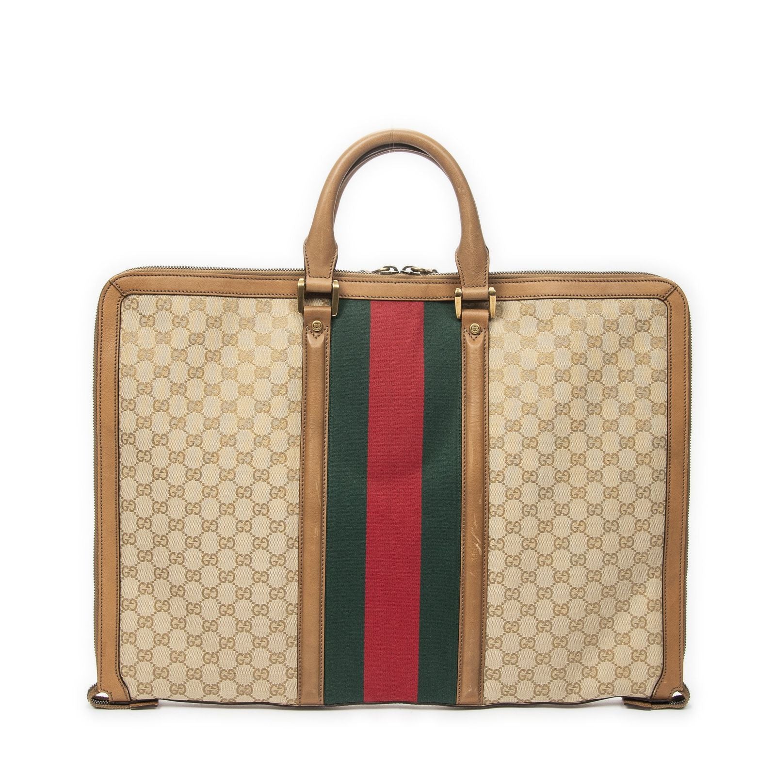 Gucci Garment Cover Tan Beige GG Canvas Handbag — view 5