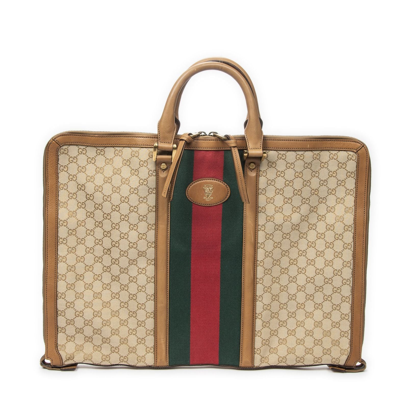 Gucci Garment Cover Tan Beige GG Canvas Handbag