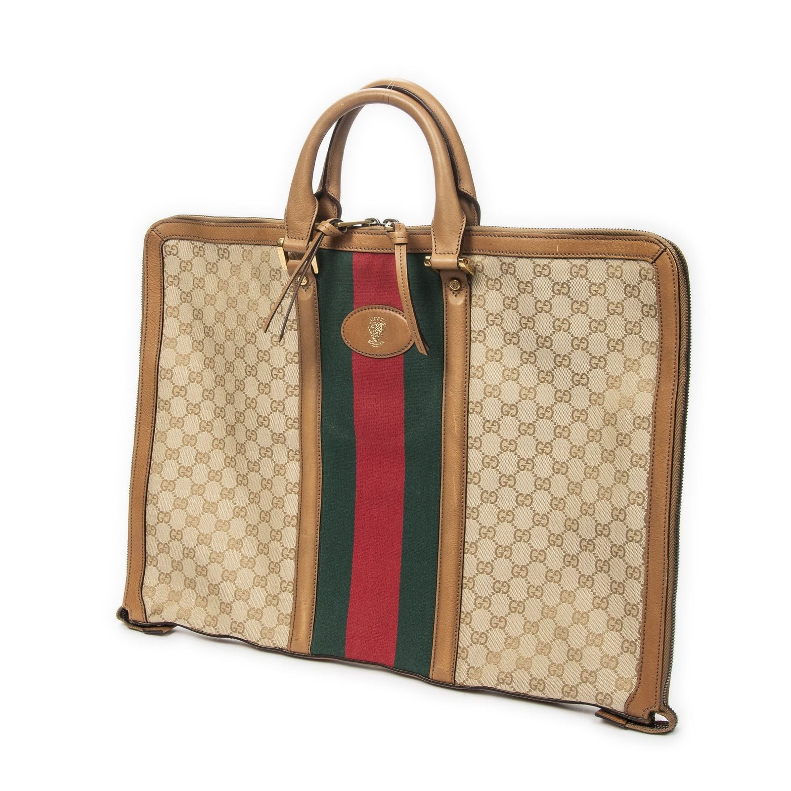 Gucci Garment Cover Tan Beige GG Canvas Handbag — view 2
