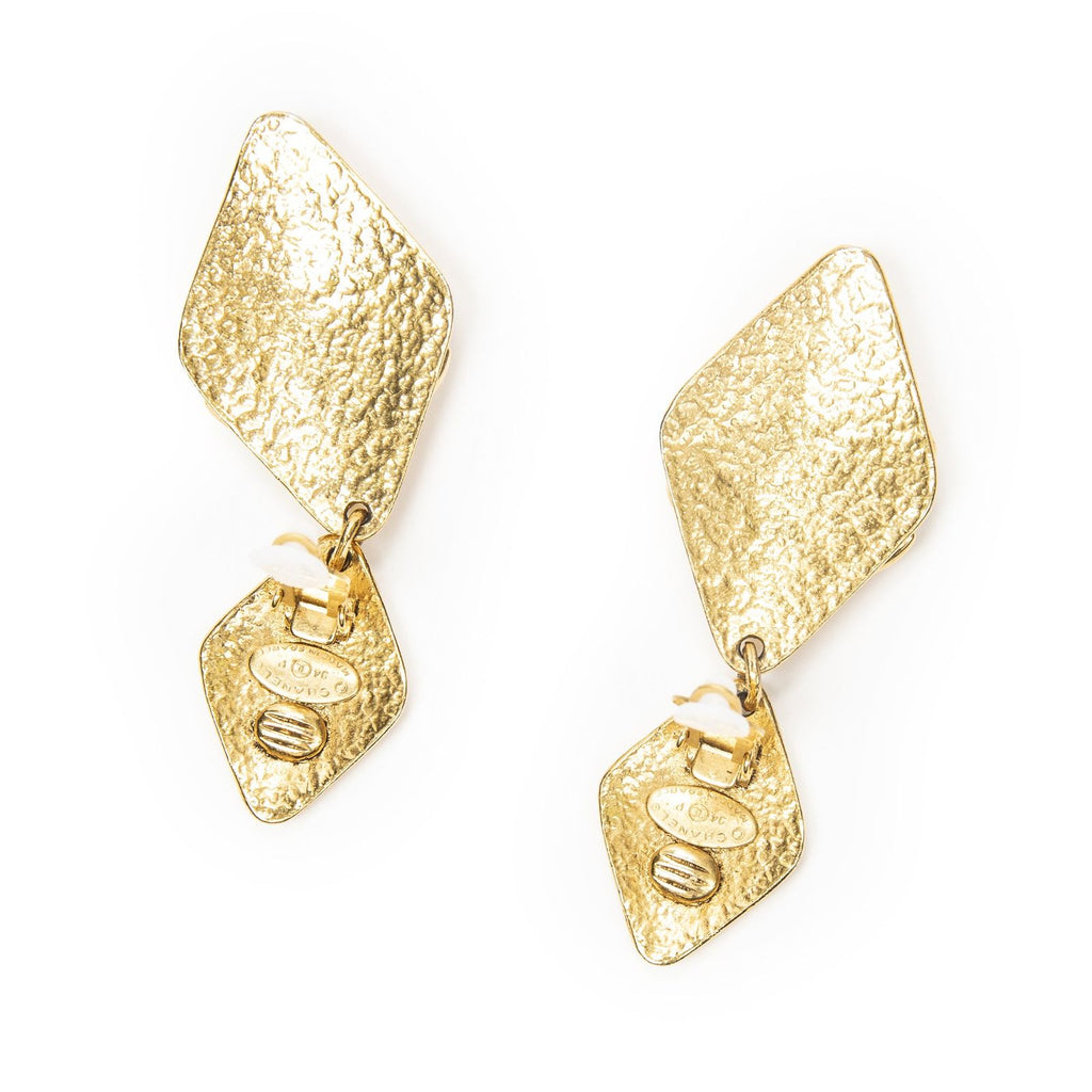 Chanel CC Logo Diamond Earrings — view 3