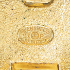 Chanel CC Logo Round Clip Type Earrings Gold Plated — view 3