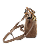 Gucci Vintage Mini Bamboo Top Handle Tote Brown Suede Leather — view 4