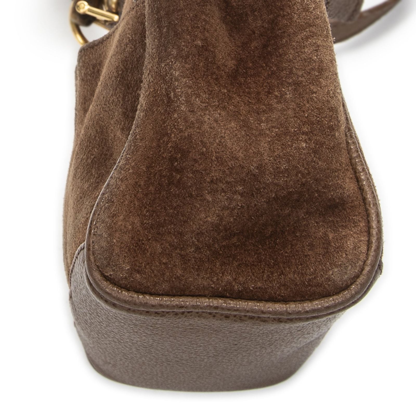 Gucci Vintage Mini Bamboo Top Handle Tote Brown Suede Leather — view 8
