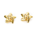 Chanel CC Logo Square Clip Type Earrings Gold Plated