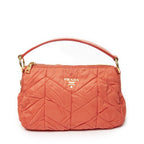 Prada Zip Orange Matelasse Nylon Canvas Shoulder