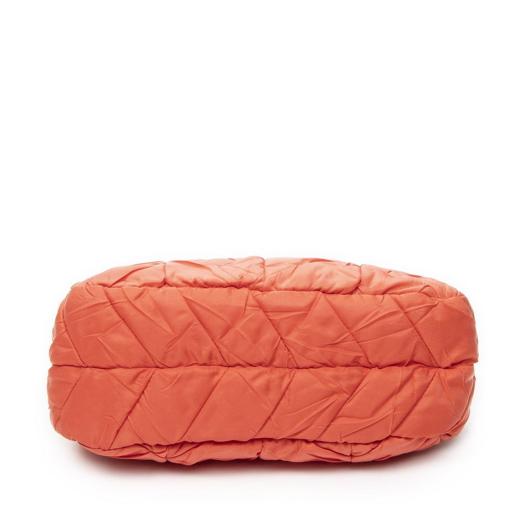Prada Zip Orange Matelasse Nylon Canvas Shoulder — view 6