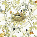Hermes Scarf Green White Brown 100% Twillsilk — view 3