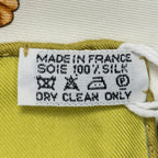 Hermes Scarf Green White Brown 100% Twillsilk — view 5