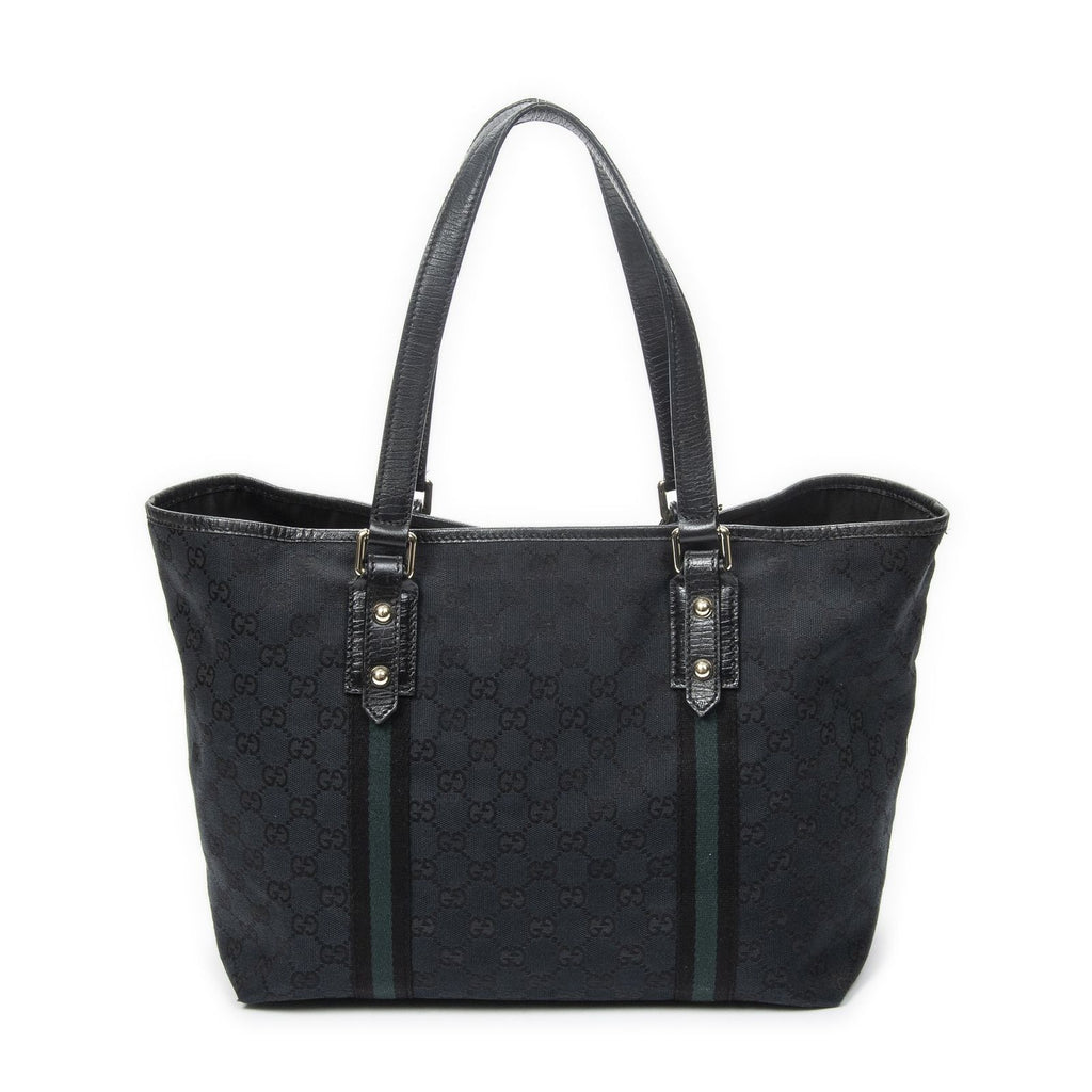 Gucci Medium Web Jolicoeur Tote Black GG Canvas — view 5