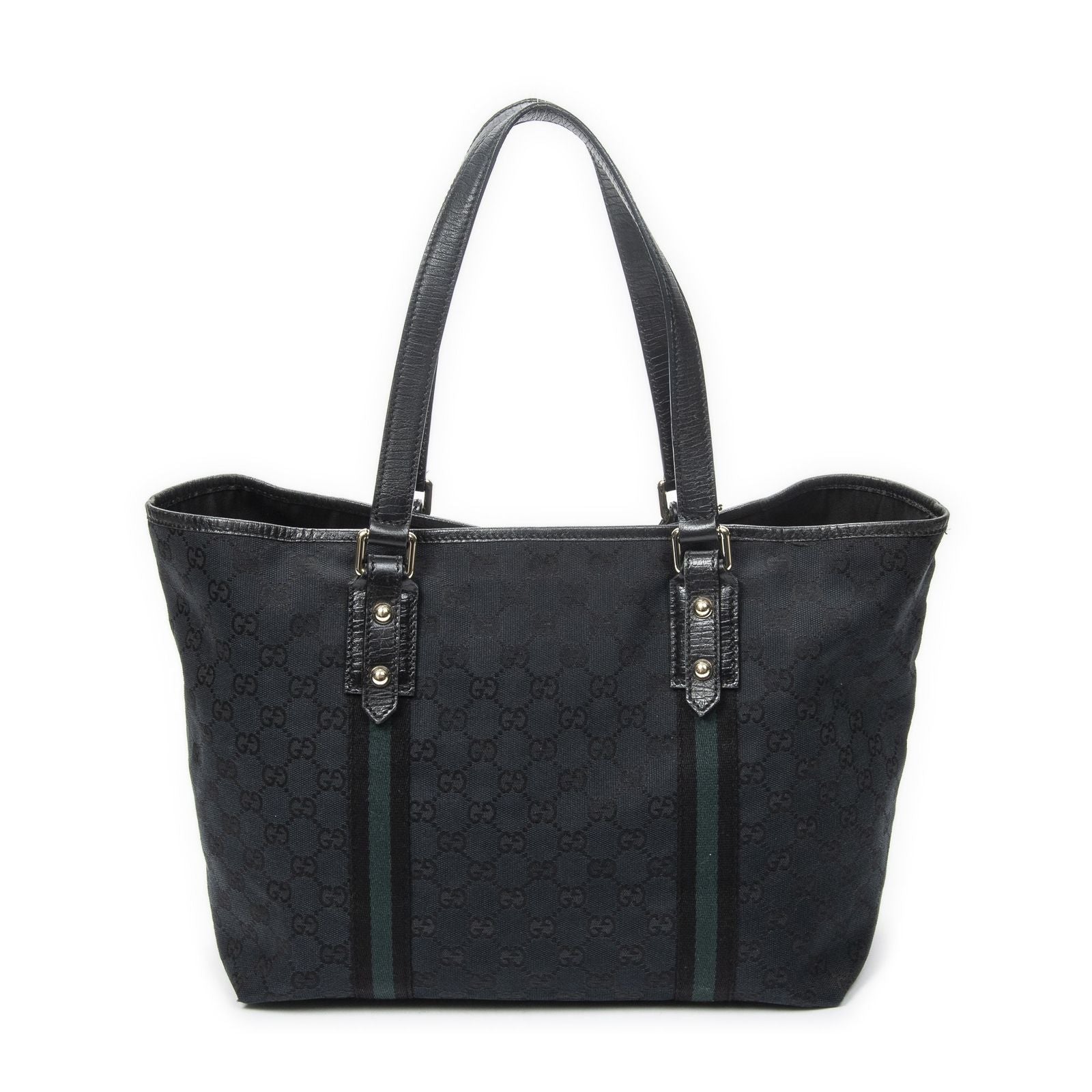 Gucci Medium Web Jolicoeur Tote Black GG Canvas — view 5