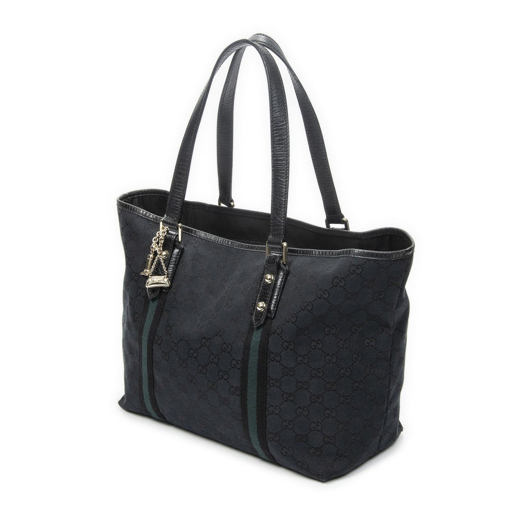 Gucci Medium Web Jolicoeur Tote Black GG Canvas — view 2