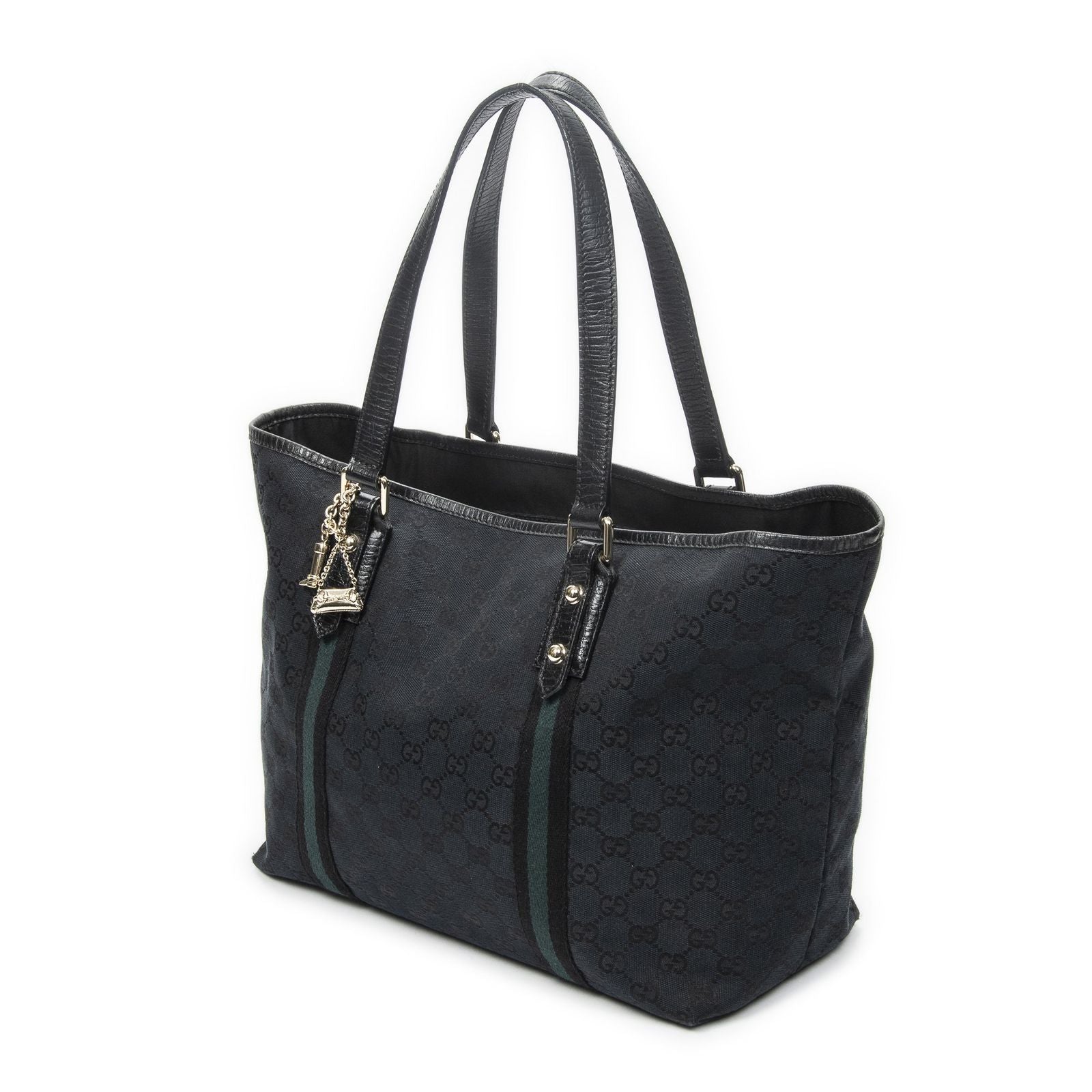 Gucci Medium Web Jolicoeur Tote Black GG Canvas — view 2