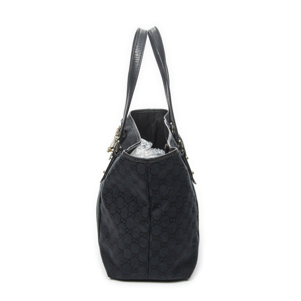 Gucci Medium Web Jolicoeur Tote Black GG Canvas — view 3