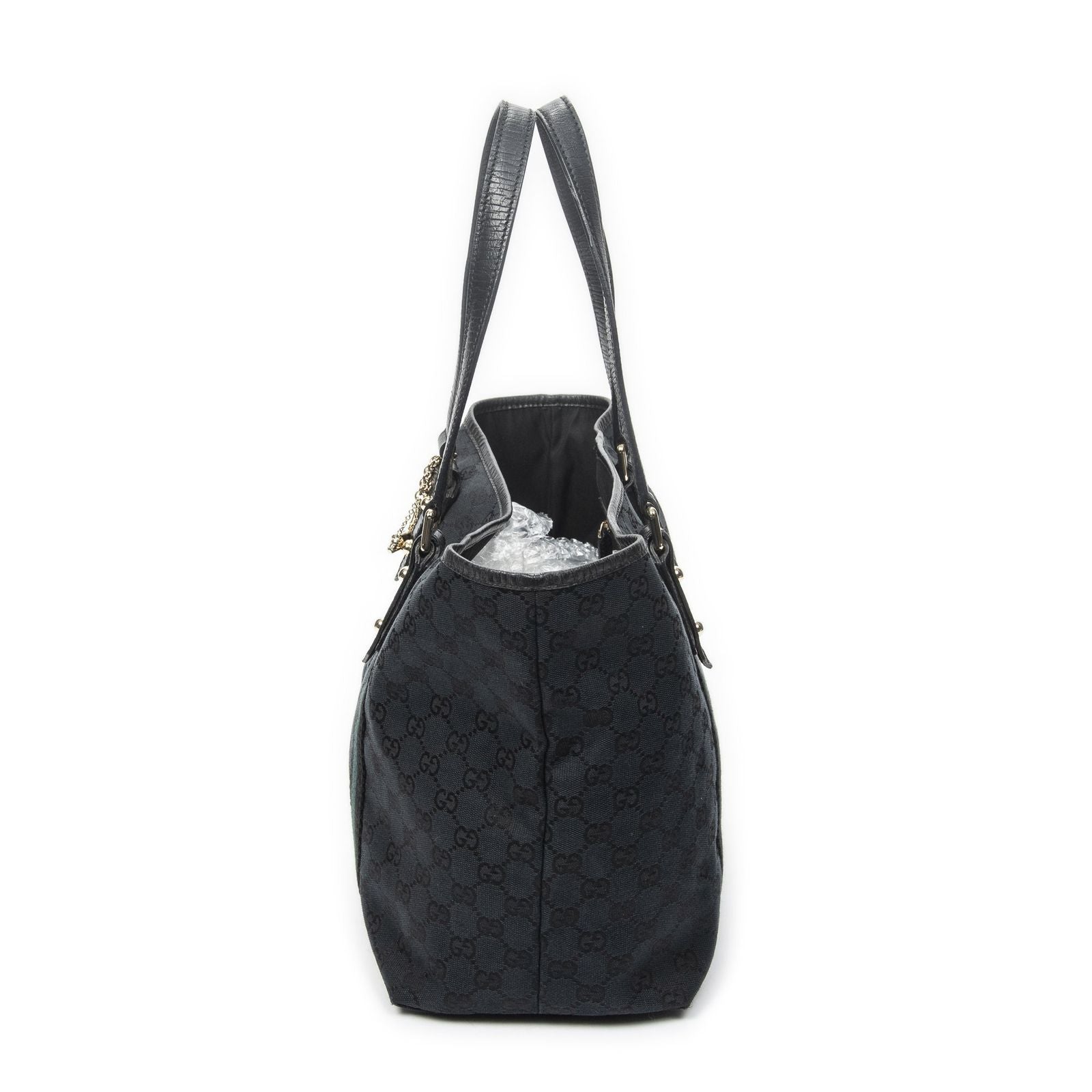Gucci Medium Web Jolicoeur Tote Black GG Canvas — view 3