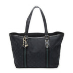 Gucci Medium Web Jolicoeur Tote Black GG Canvas