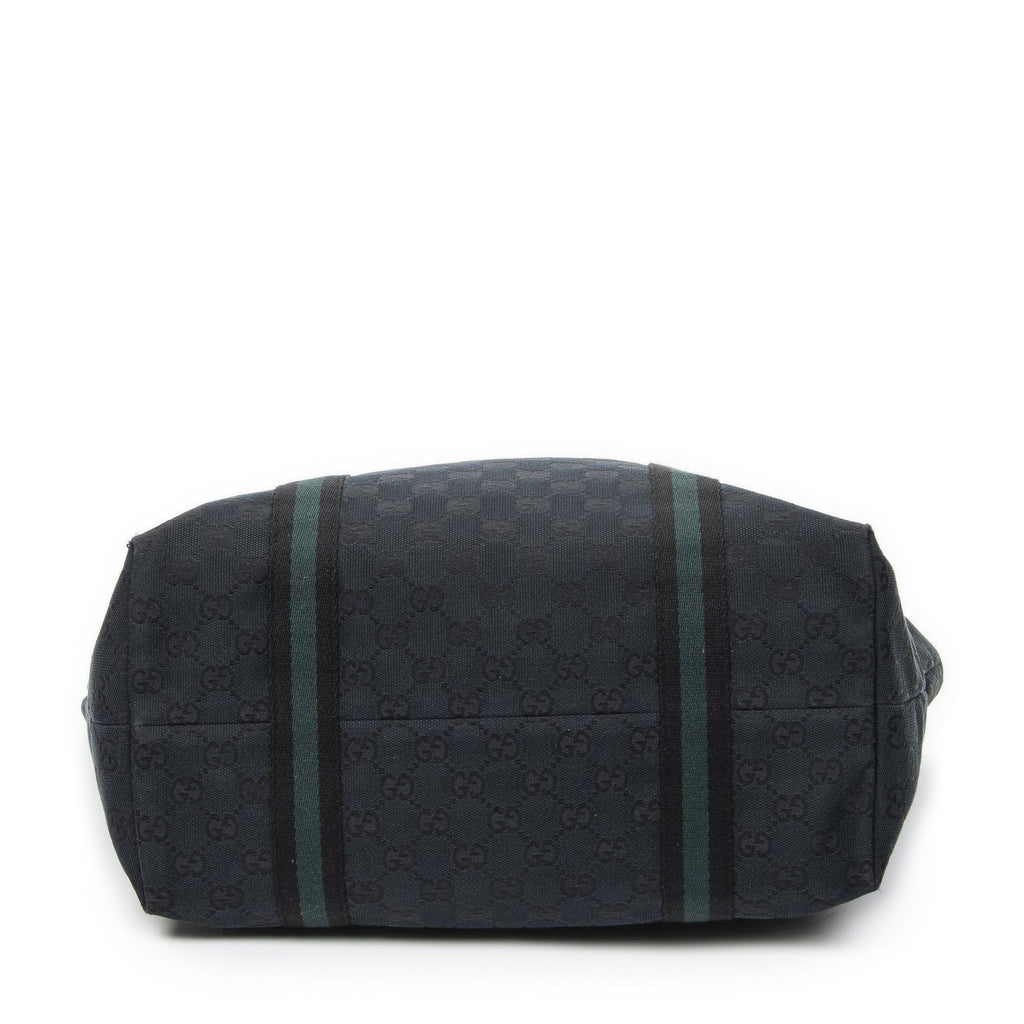 Gucci Medium Web Jolicoeur Tote Black GG Canvas — view 6