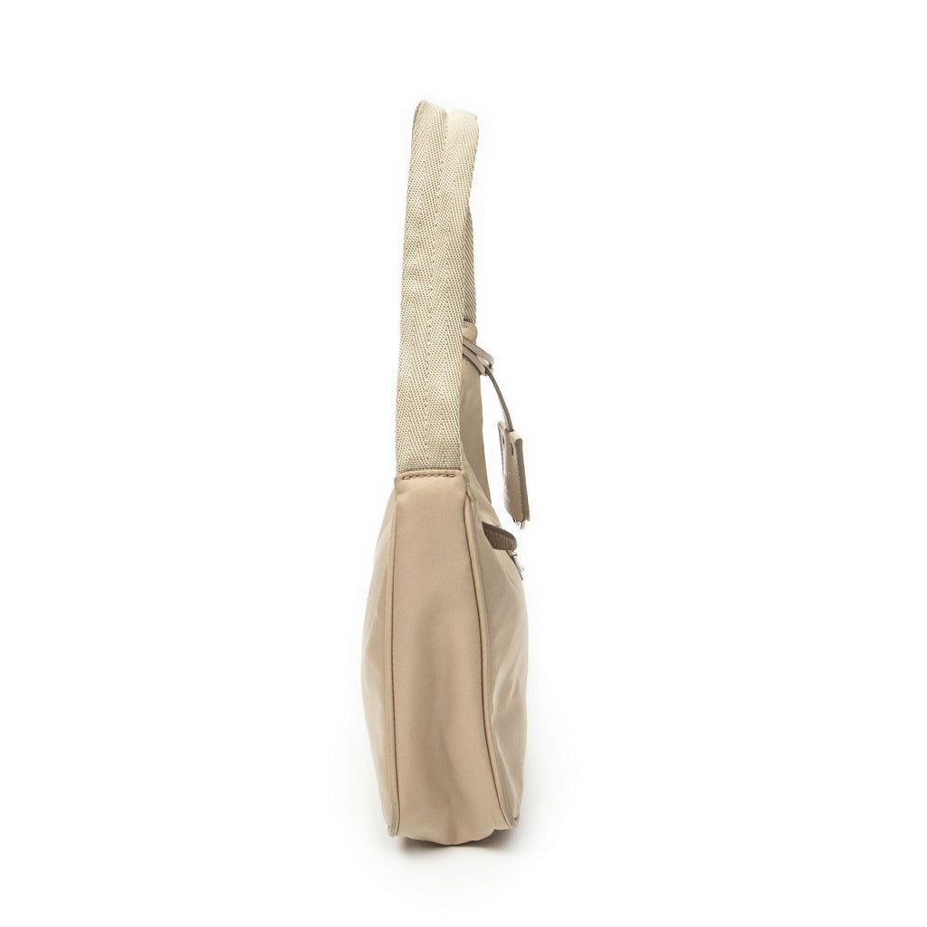 Prada Mini Zip Beige Nylon Canvas Handbag — view 4