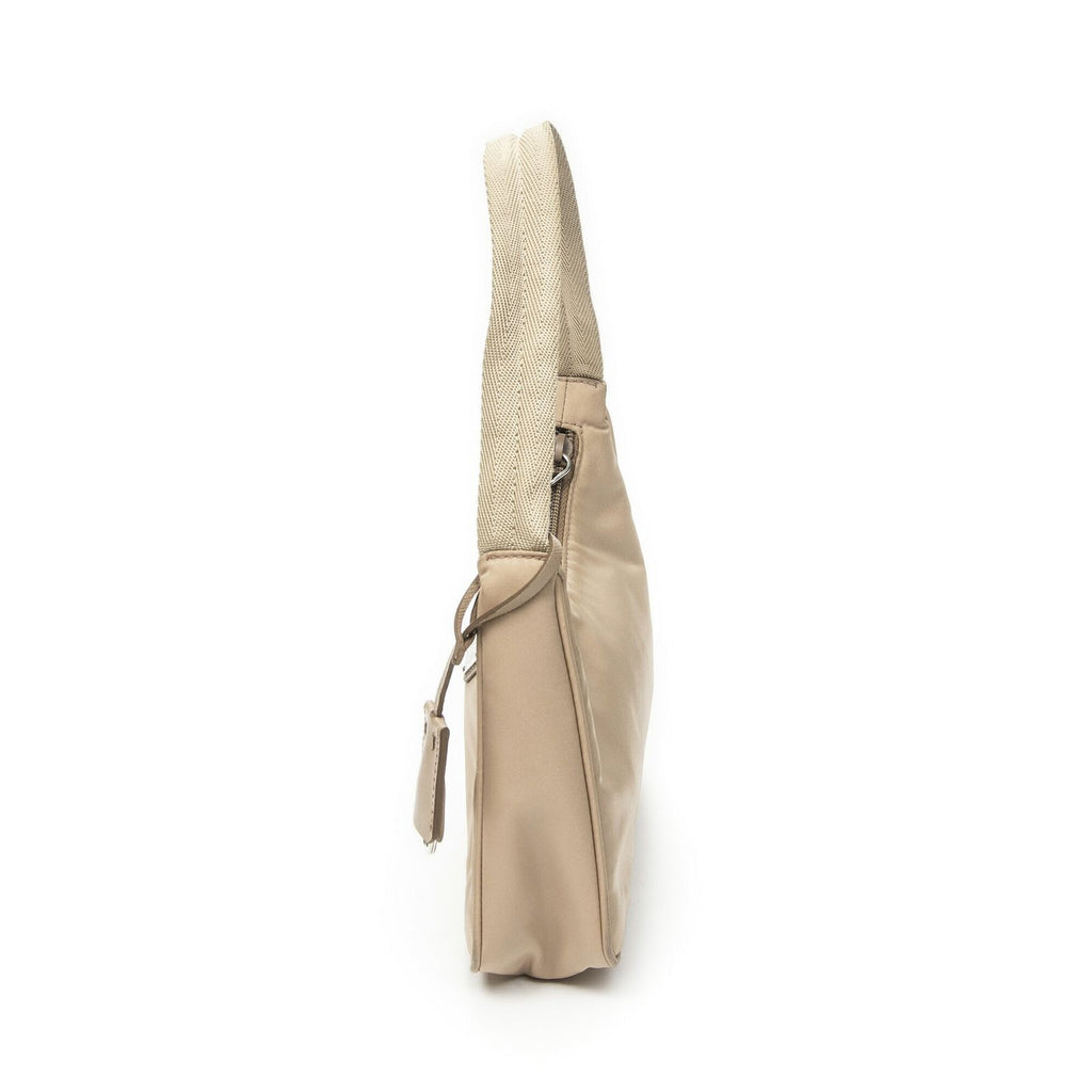 Prada Mini Zip Beige Nylon Canvas Handbag — view 3