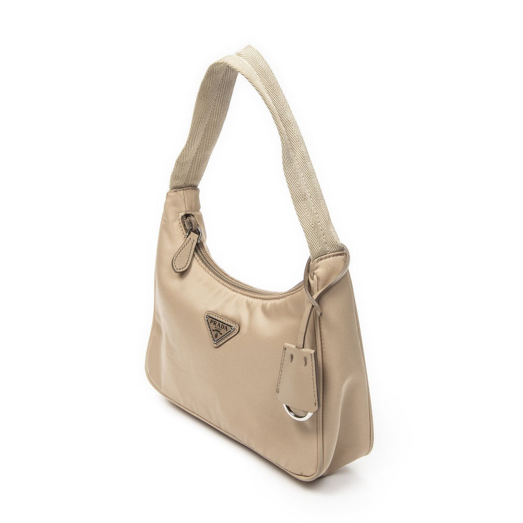 Prada Mini Zip Beige Nylon Canvas Handbag — view 2