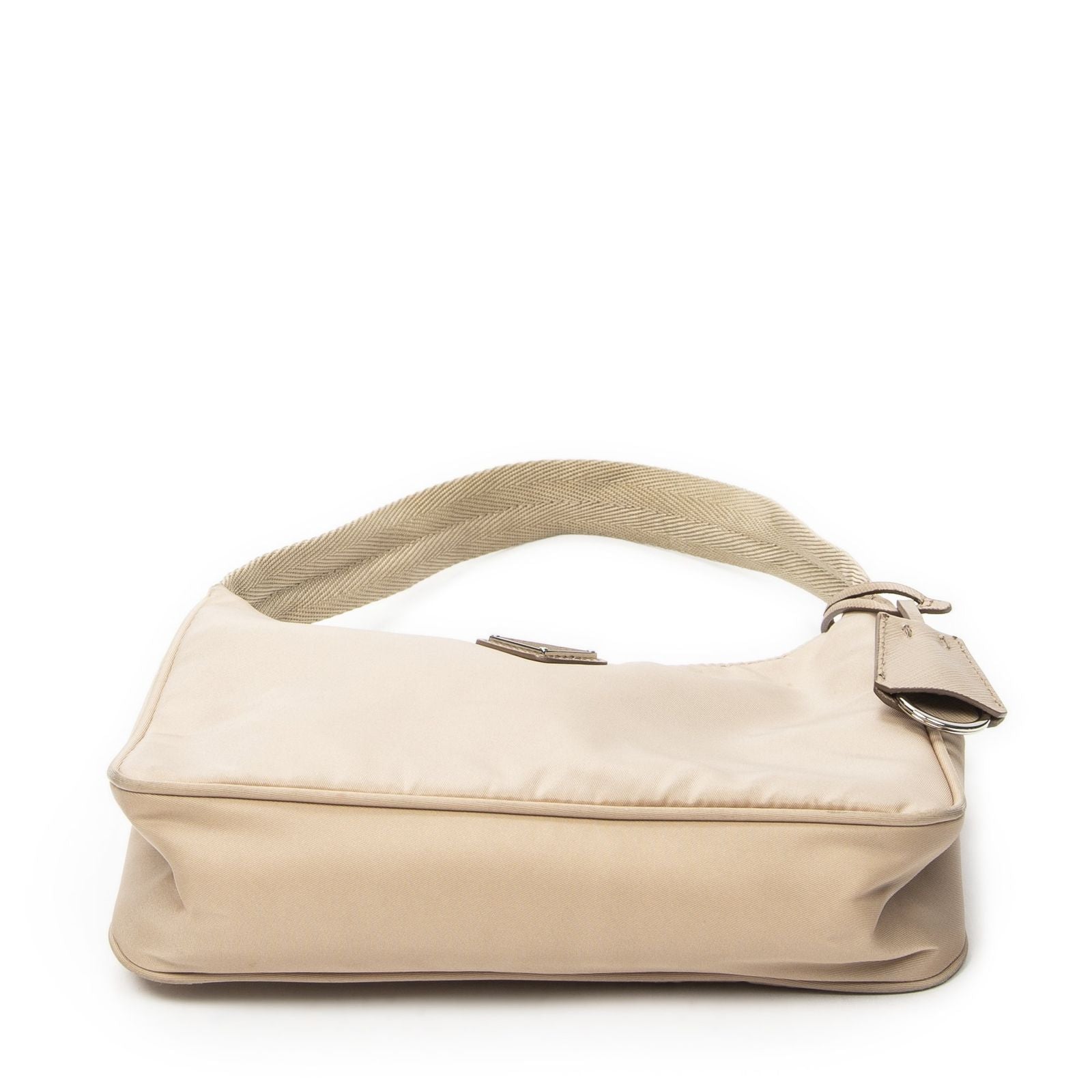 Prada Mini Zip Beige Nylon Canvas Handbag — view 6