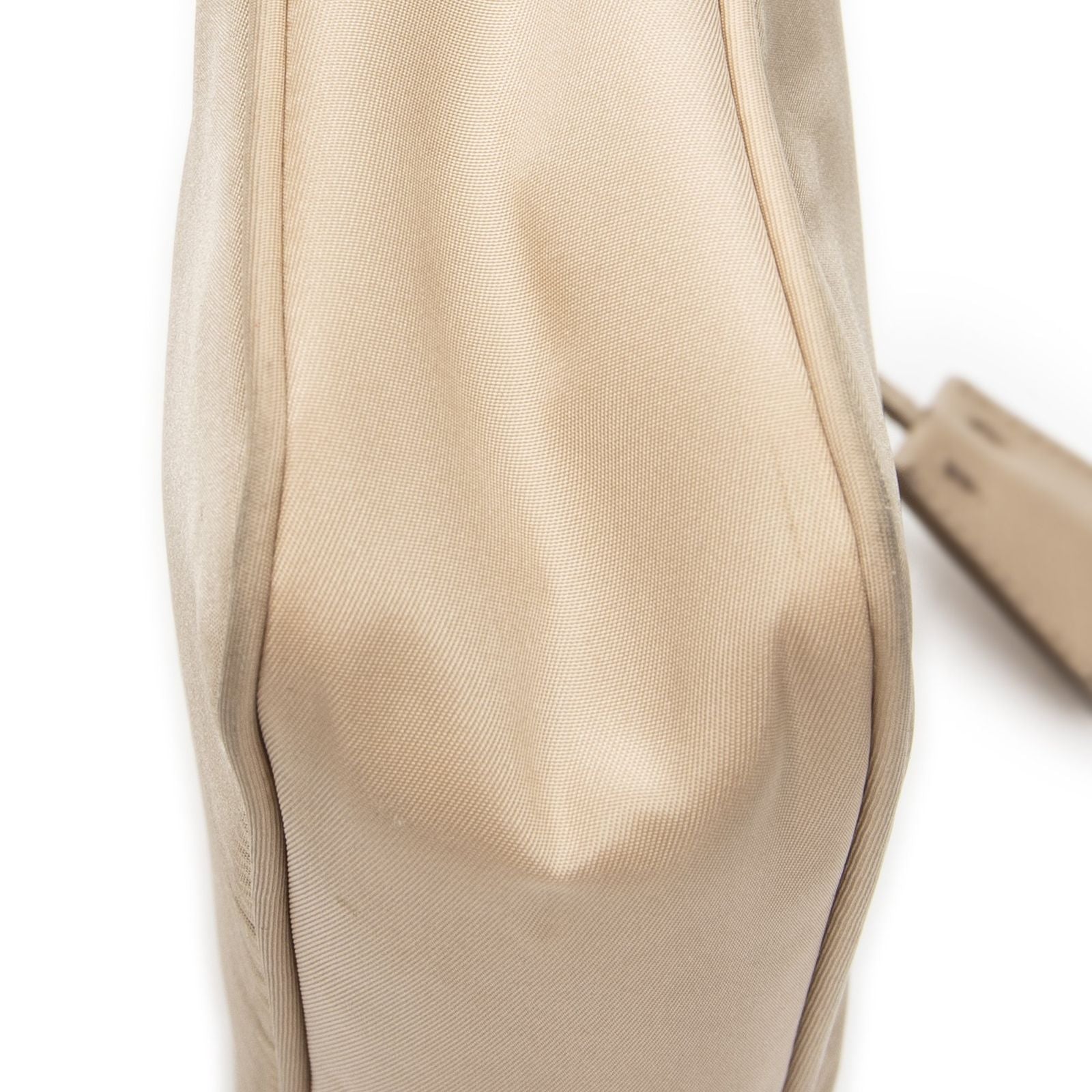 Prada Mini Zip Beige Nylon Canvas Handbag — view 7