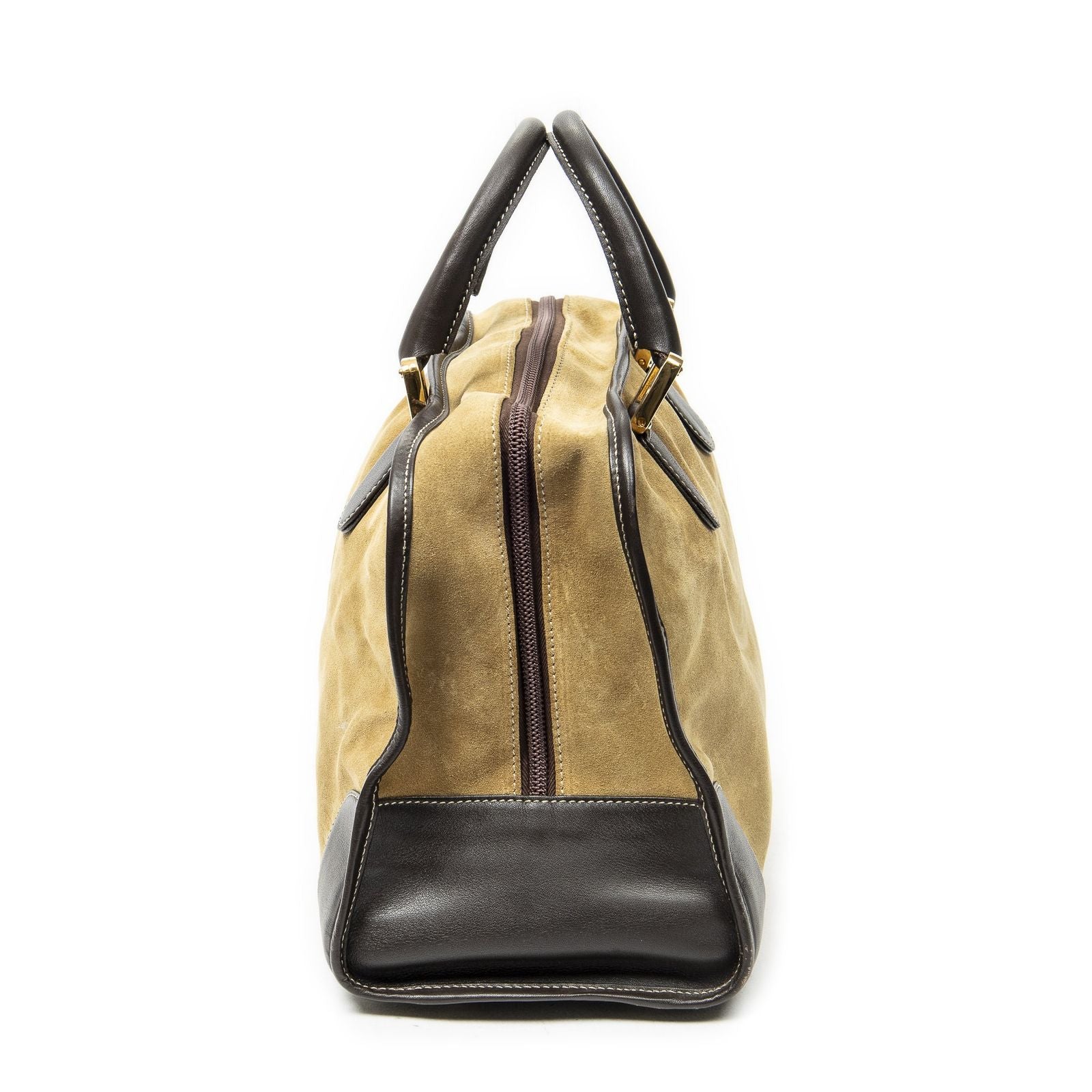 Loewe Vintage Beige Brown Suede Leather Handbag — view 3
