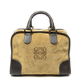 Loewe Vintage Beige Brown Suede Leather Handbag