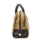 Loewe Vintage Beige Brown Suede Leather Handbag — view 4