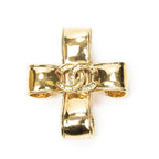 Chanel CC Cross Brooch Gold Plated