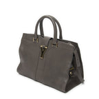 Saint Laurent Mini Cabas Chyc Gray Calfskin Leather Tote — view 2