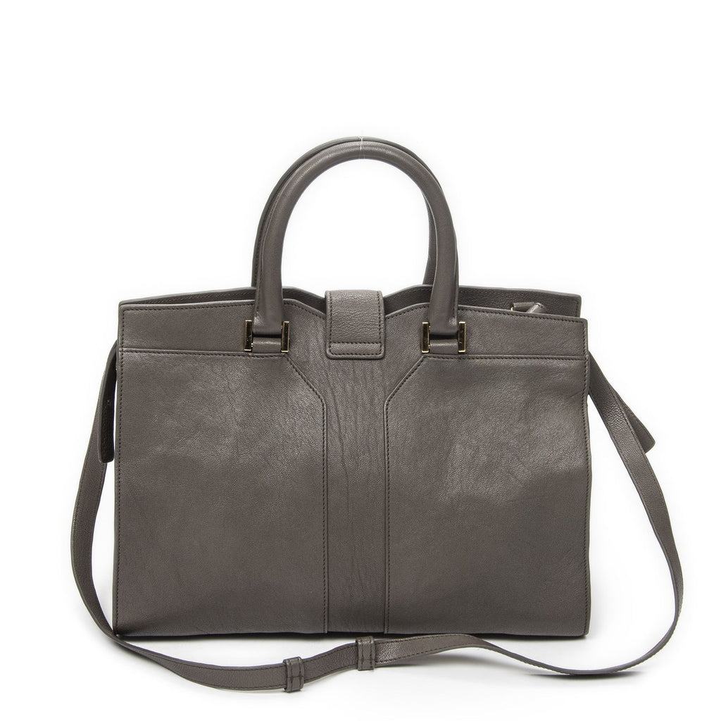 Saint Laurent Mini Cabas Chyc Gray Calfskin Leather Tote — view 5