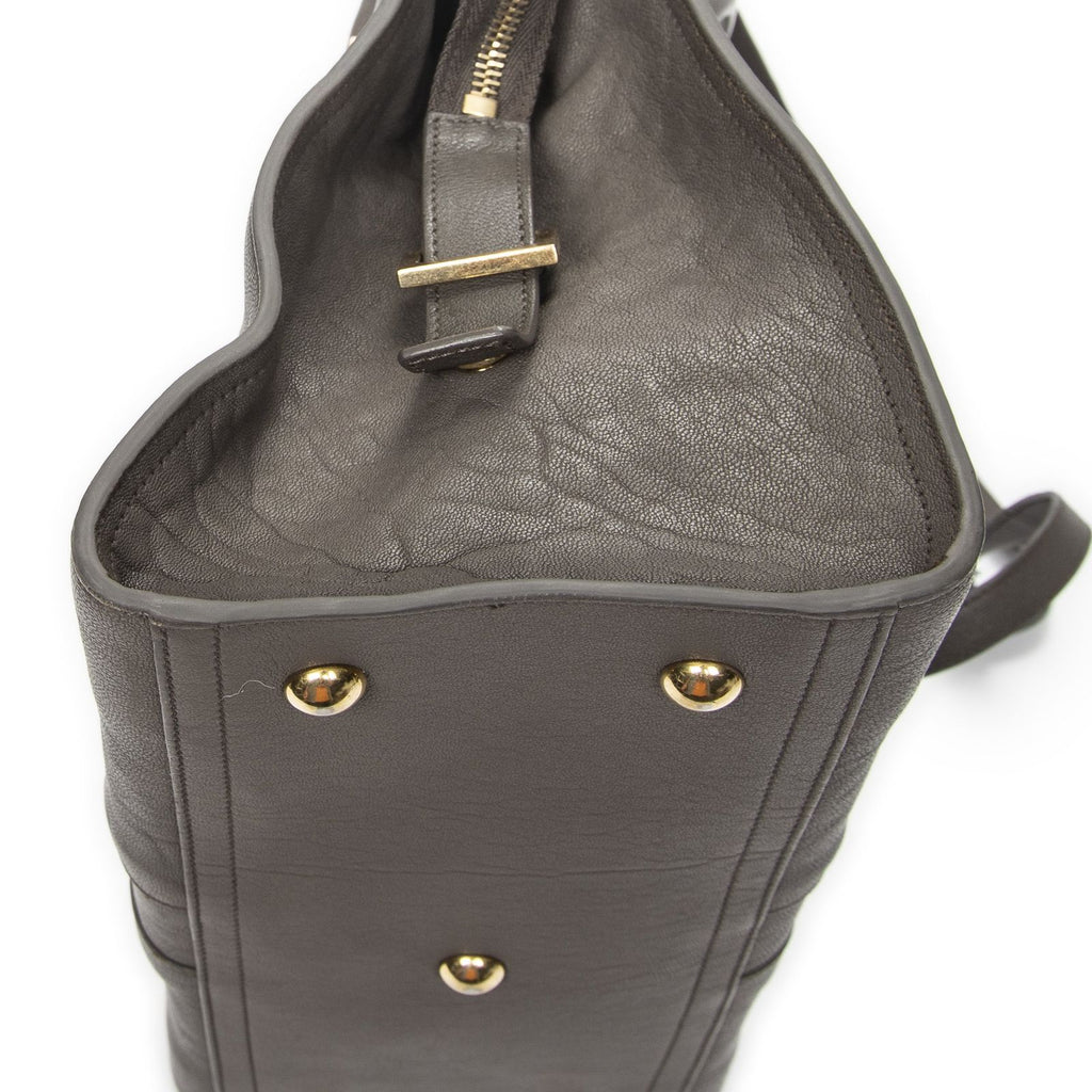 Saint Laurent Mini Cabas Chyc Gray Calfskin Leather Tote — view 8