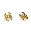 Chanel CC Turnlock Clip on Earrings Gold Plated