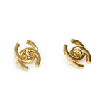 Chanel CC Turnlock Clip on Earrings Gold Plated