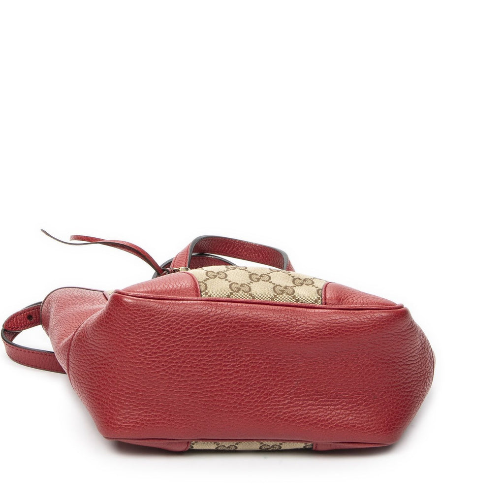 Gucci Small Bree Tote Red Beige GG Canvas — view 6