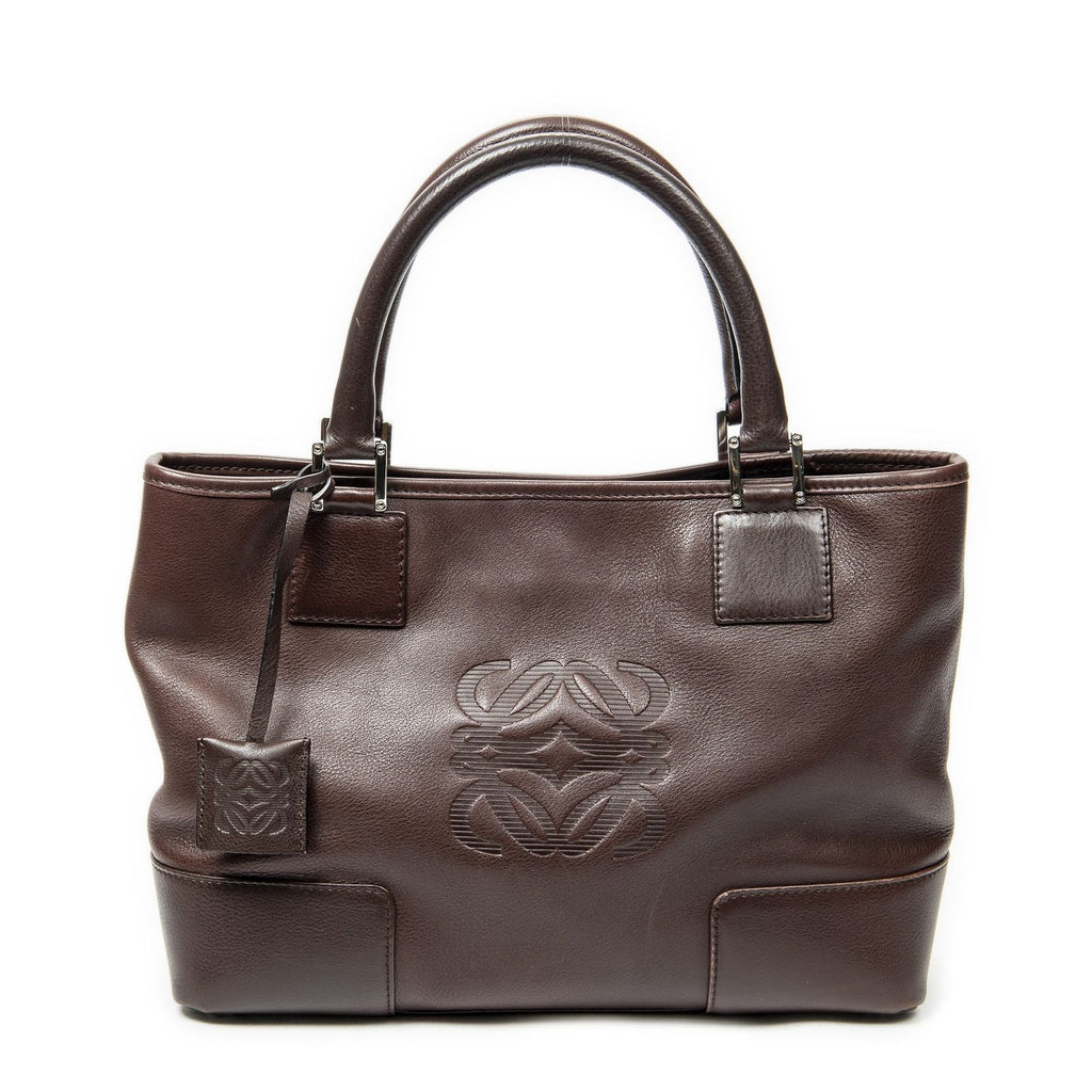 Loewe Vintage Anagram Tote Brown Calfskin Leather — view 5