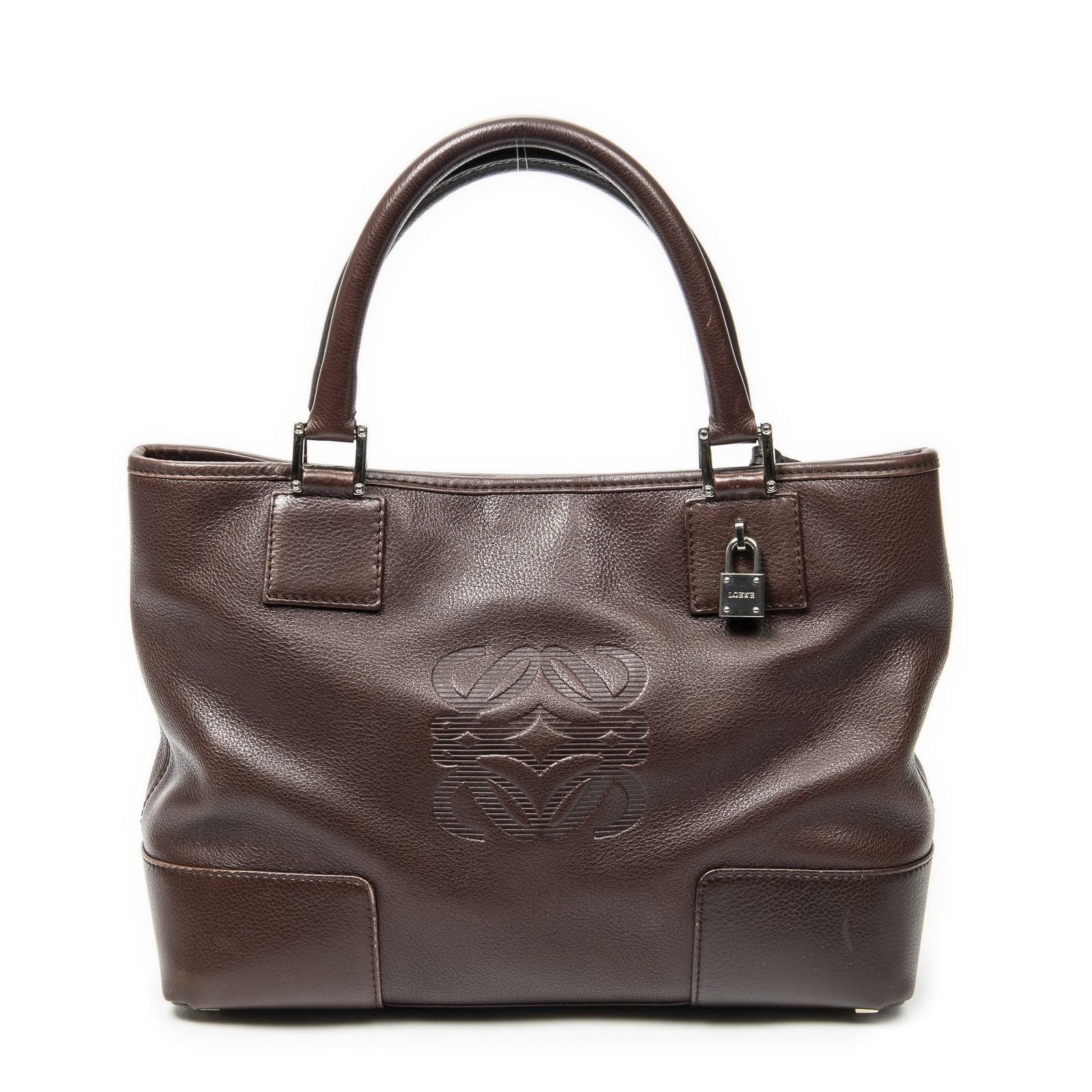 Loewe Vintage Anagram Tote Brown Calfskin Leather