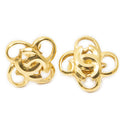 Chanel CC Logo Heart Clip Type Earrings Gold Plated