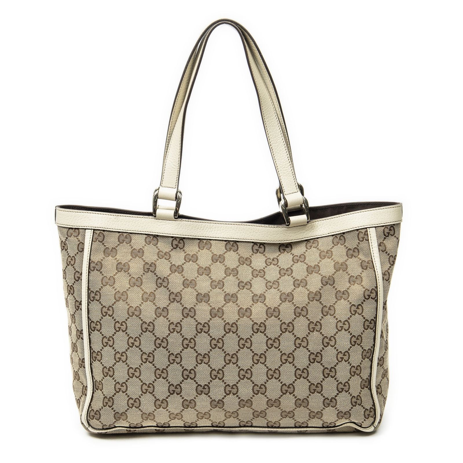 Gucci Abbey Pochette Ivory Beige GG Canvas Shoulder — view 5