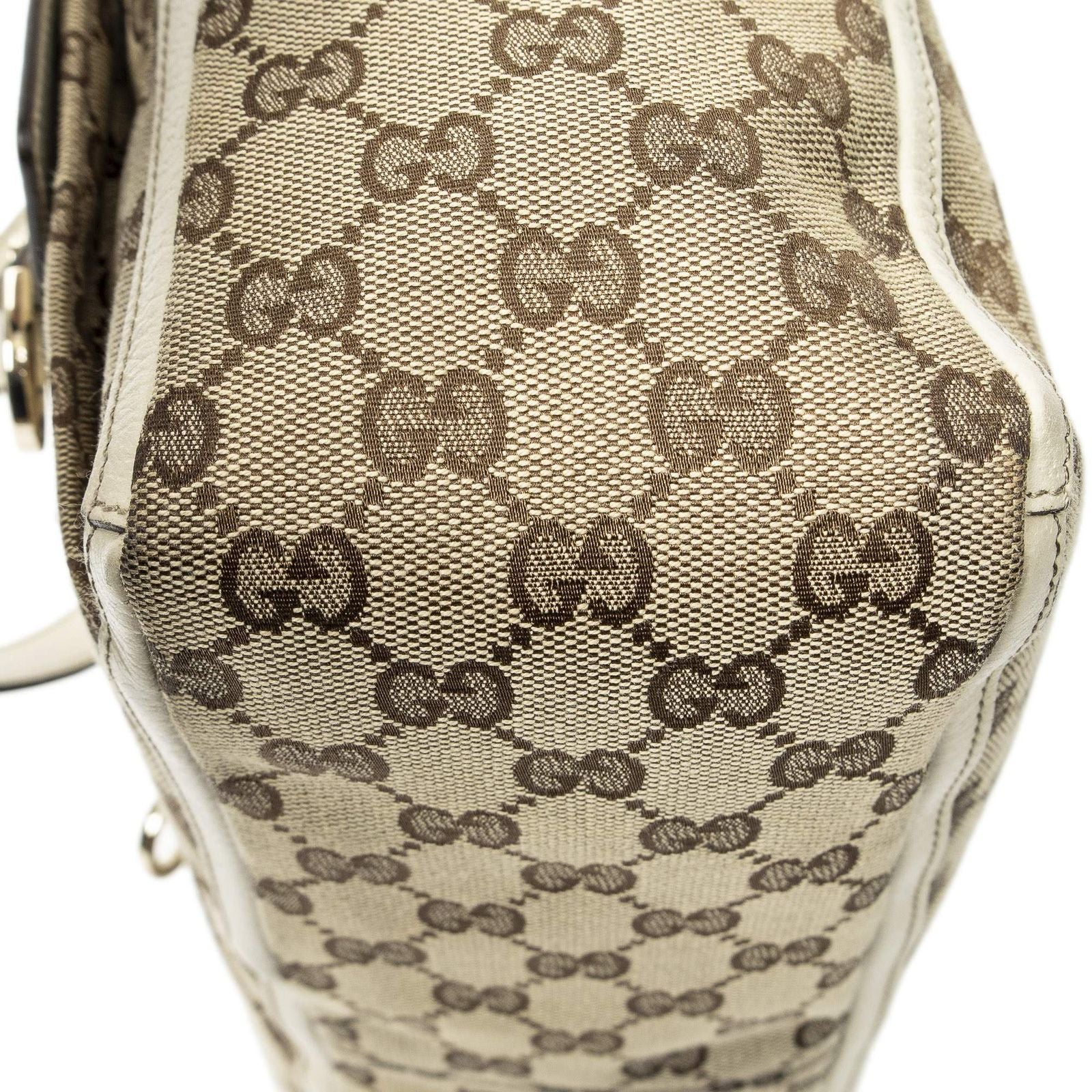 Gucci Abbey Pochette Ivory Beige GG Canvas Shoulder — view 8