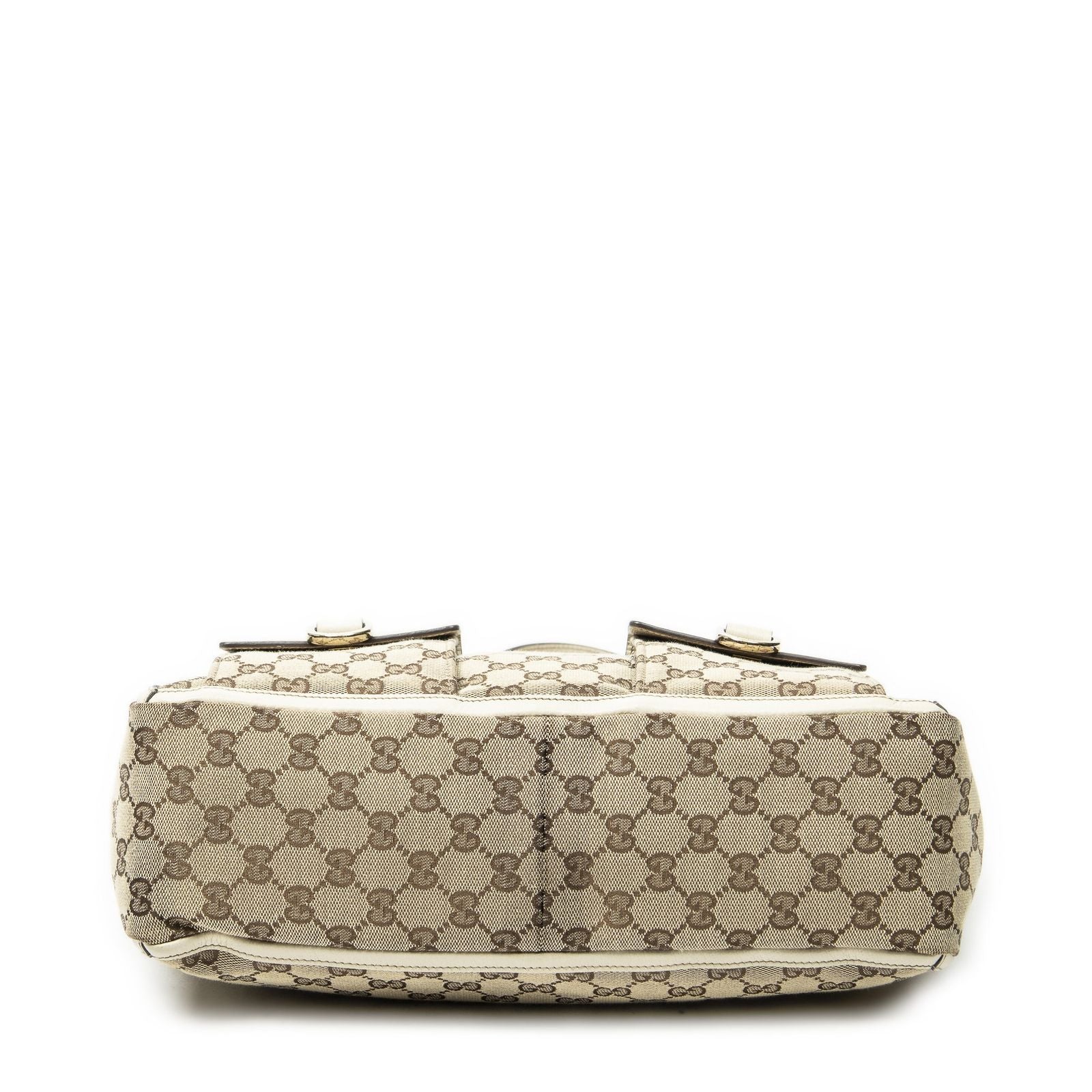 Gucci Abbey Pochette Ivory Beige GG Canvas Shoulder — view 6
