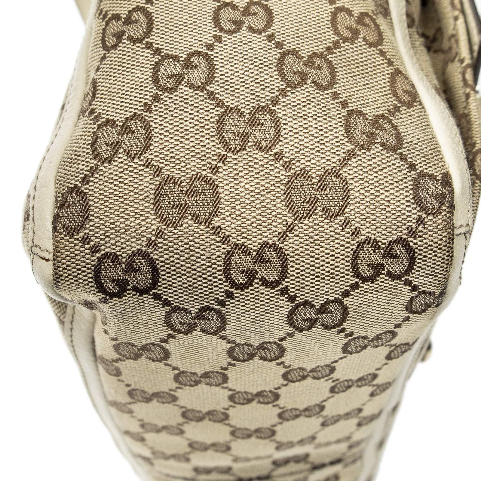 Gucci Abbey Pochette Ivory Beige GG Canvas Shoulder — view 7