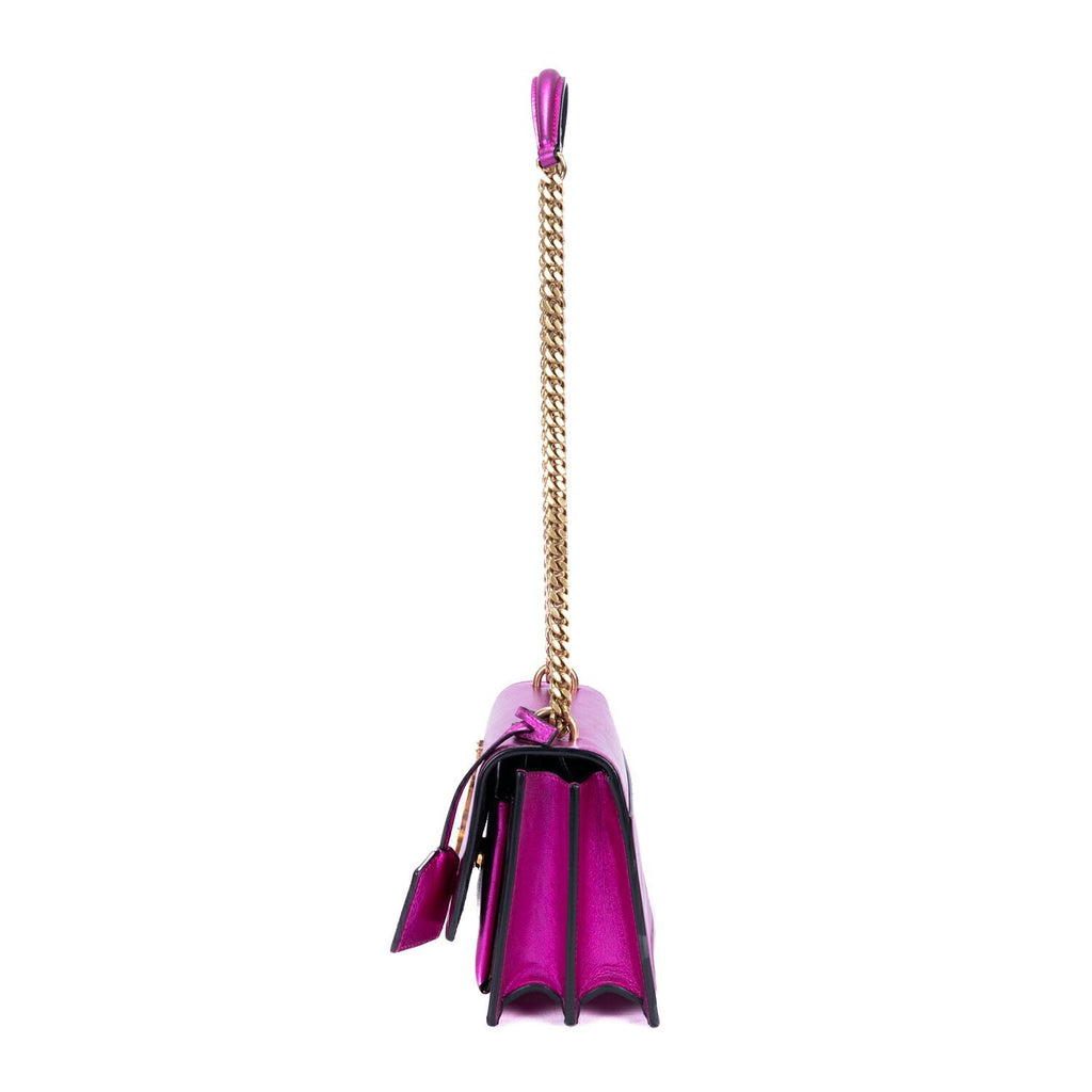 Saint Laurent Metallic Small Sunset Metallicpink Calfskina Shoulder — view 3