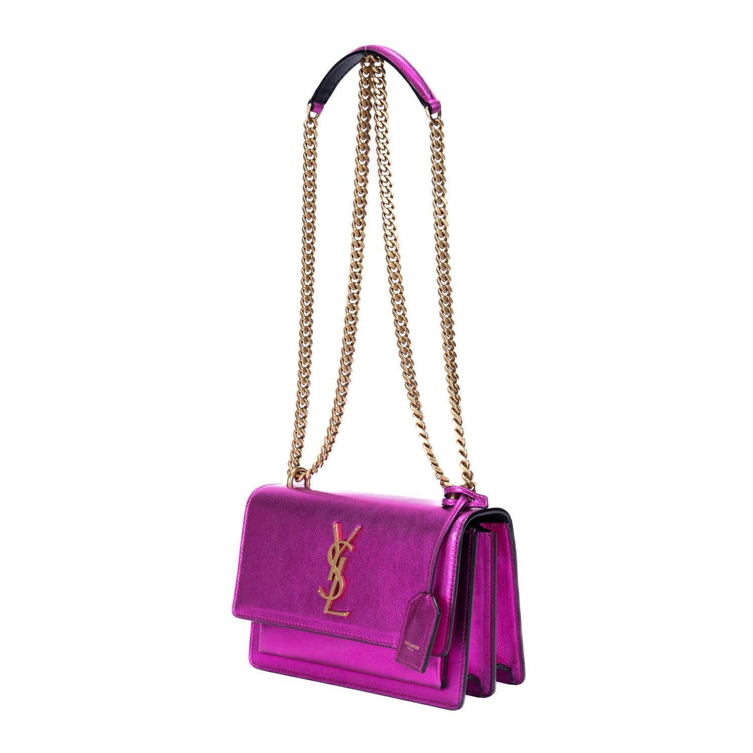 Saint Laurent Metallic Small Sunset Metallicpink Calfskina Shoulder — view 2